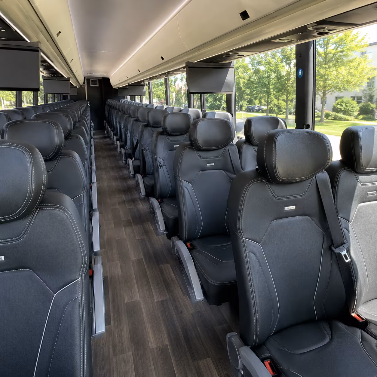 camden charter bus rental interior