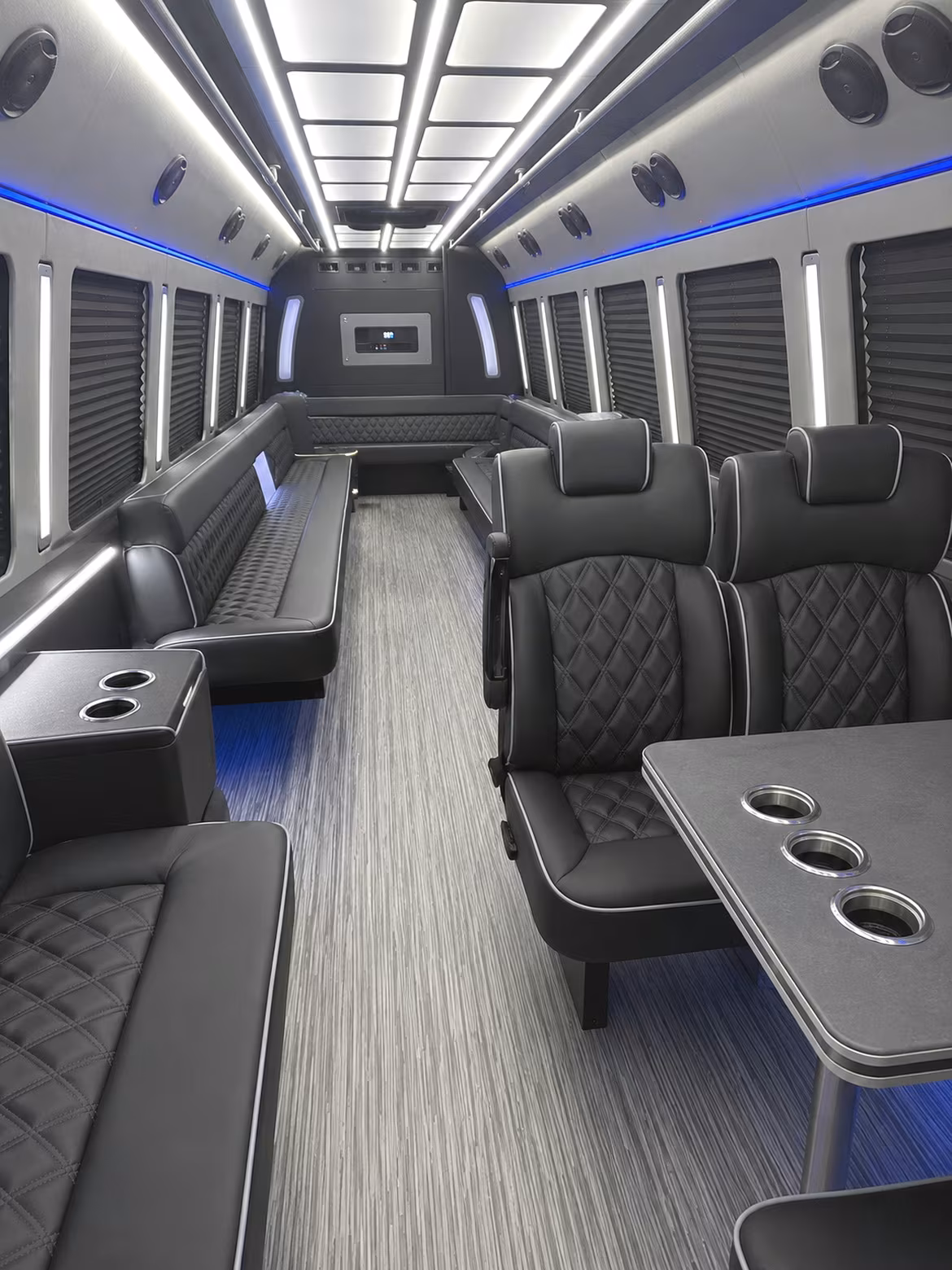mount laurel 25 passenger party bus inside