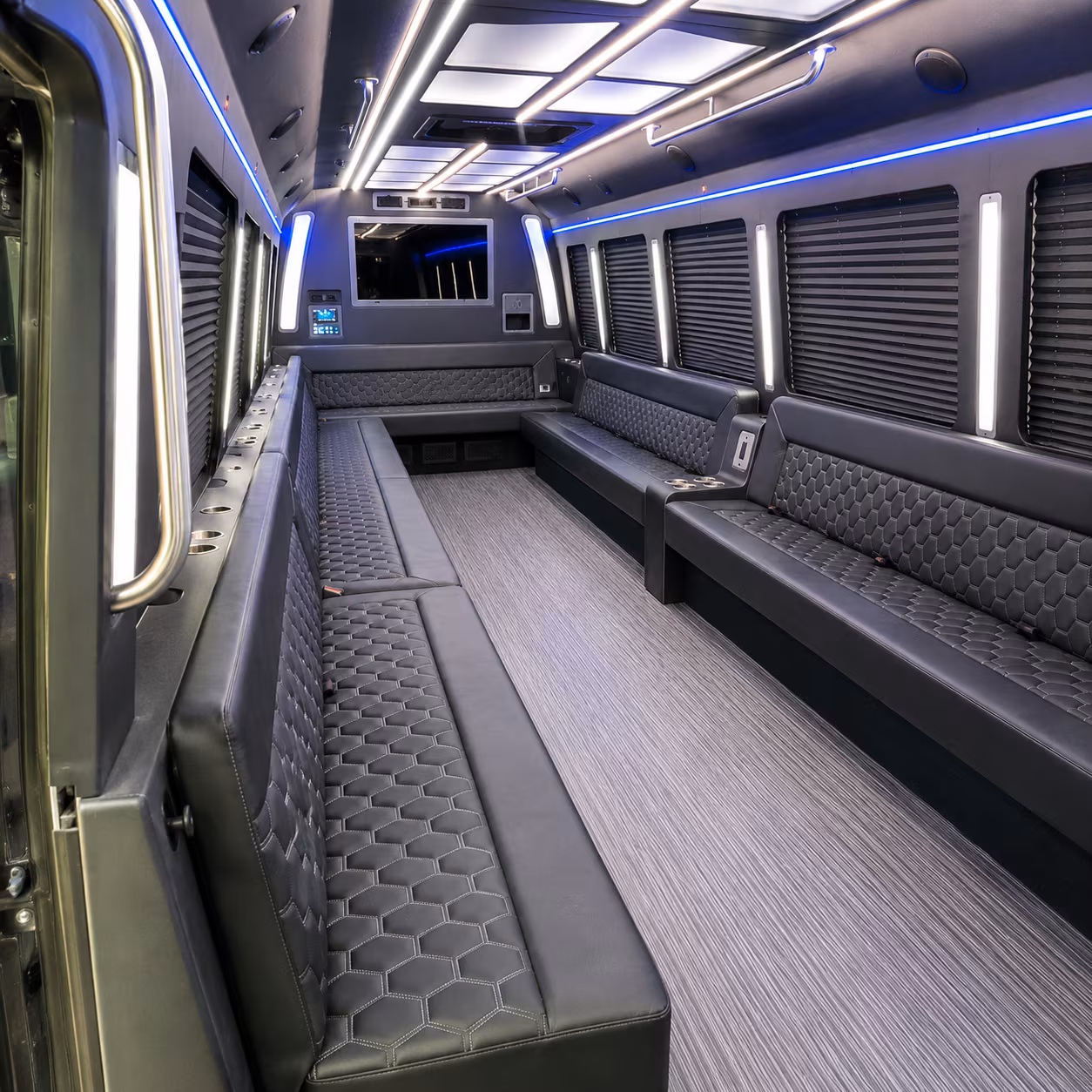 mount laurel 40 passenger party bus interior