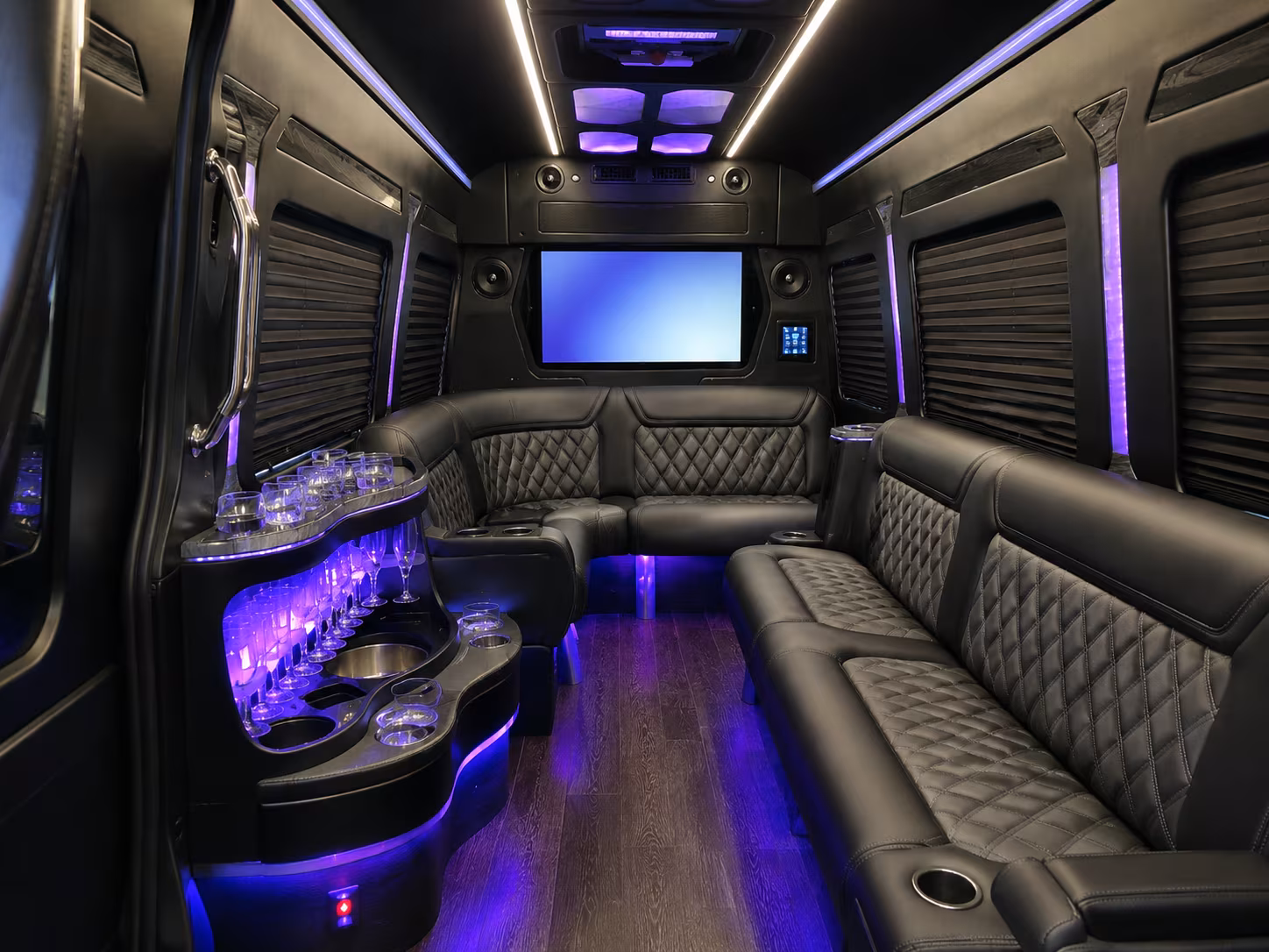 mount laurel 50 passenger party bus inside