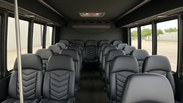 Interior of Charter Bus Company Cherry Hill's 28 Passenger Mini bus in Cherry Hill