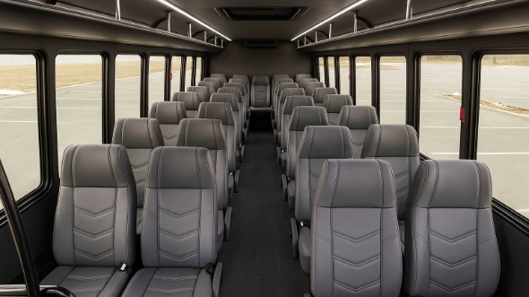 Interior of Charter Bus Company Wilmington's 30 Passenger Minibus in Wilmington