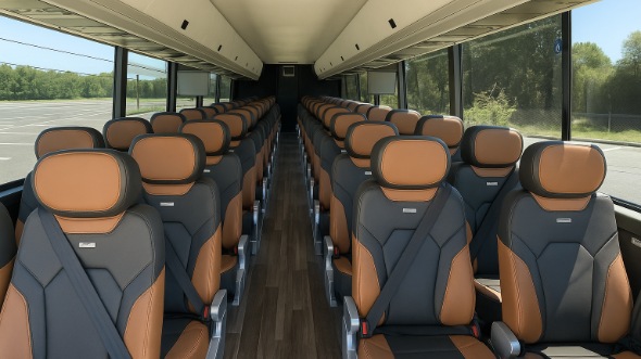 Interior of Charter Bus Company Cherry Hill's 50 Passenger Charter Bus in Cherry Hill