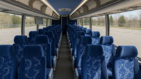 Interior of Charter Bus Company Mount Laurel's 56 Passenger Charter Bus in Mount Laurel