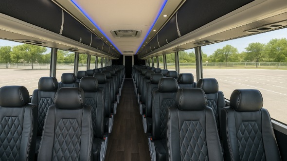 mount laurel 54 passenger charter bus inside
