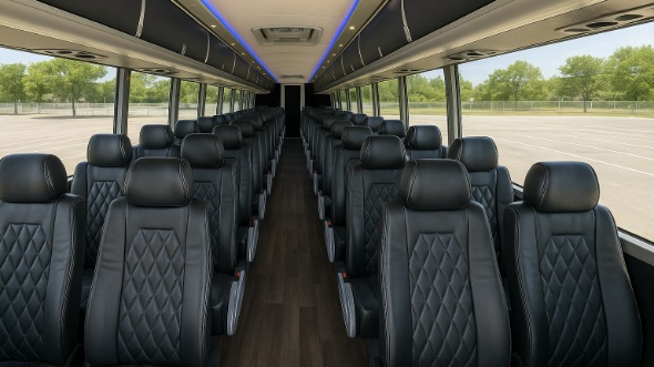 mount laurel 55 passenger charter bus inside