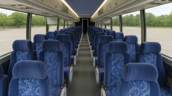 mount laurel 56 passenger charter bus inside